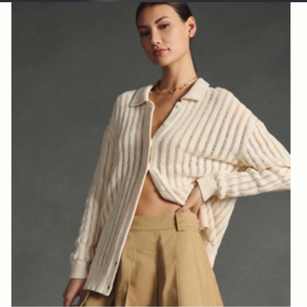 Rag & Bone Cream Open-Knit Cardigan NEW